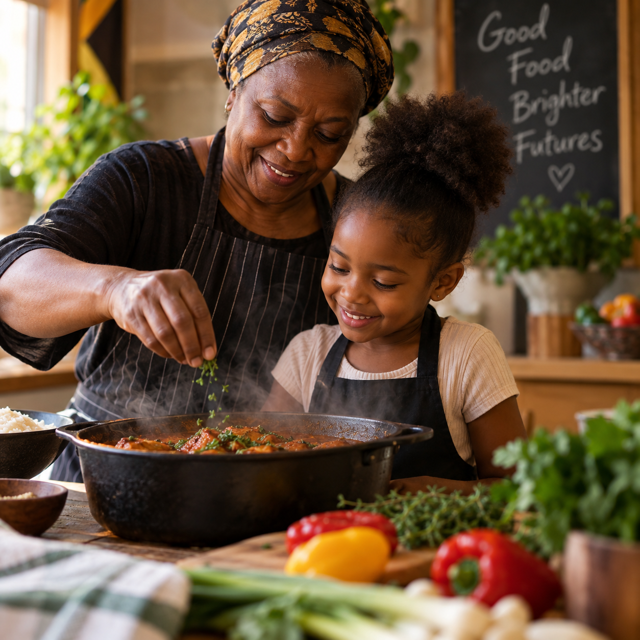 Founder cooking alongside a team member in a home kitchen